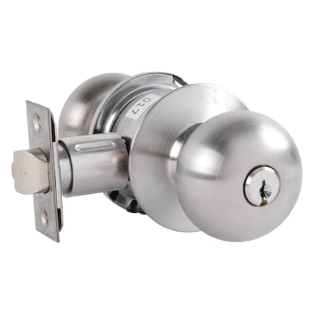 Arrow Lock Grade 2 Double Cylinder Public Entrance Cylindrical Lock, Tudor Knob, Conventional Cylinder, Satin C MK32-TA-26D